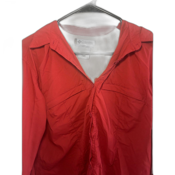 Columbia GRT Women’s Red Lightweight Button Up Jacket Size XL - Picture 4 of 6